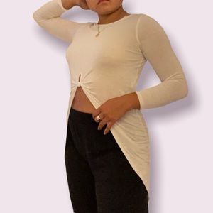 COTTON ON - blouse top / draped back / white / XS / BARELY WORN